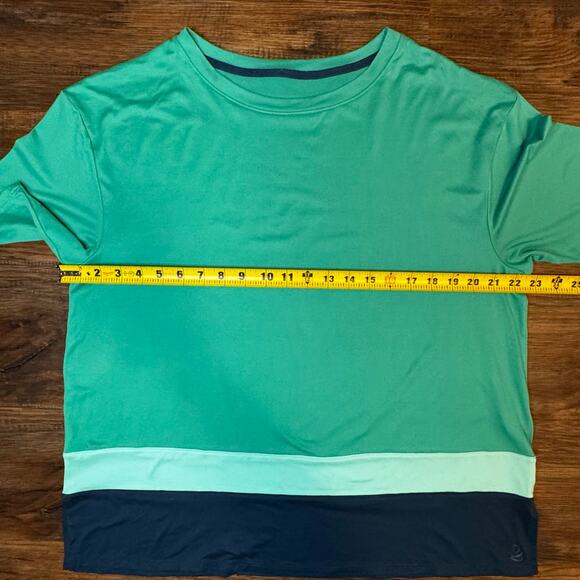 Cuddl Duds Women's Size L Knit Top Green Blue Short Sleeve Super Soft - Picture 7 of 8